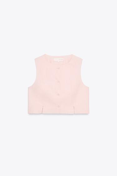 GILET COURT FENTES - Rose de Zara - Image 6