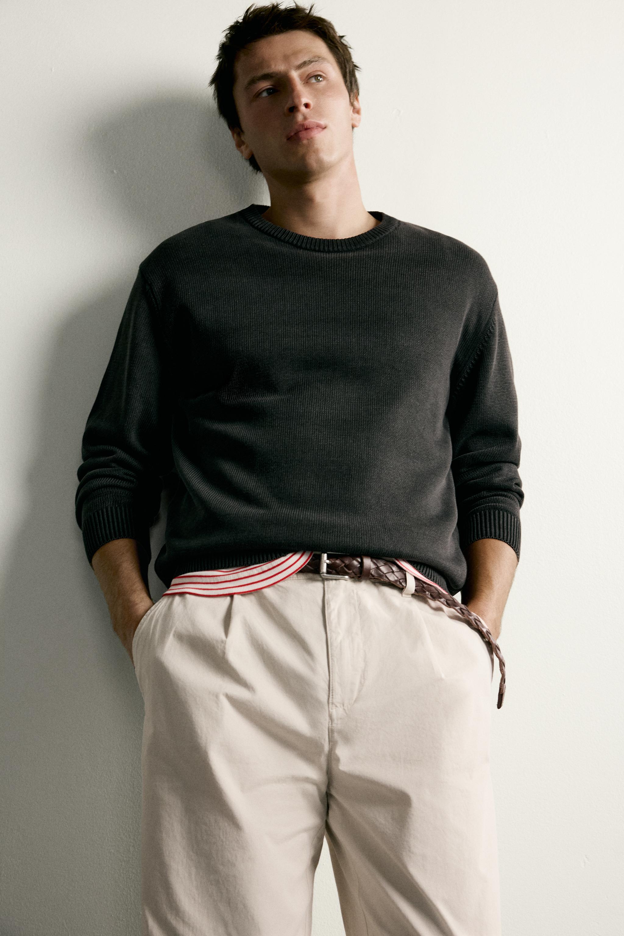 Мужские брюки Zara PLEATED STRAIGHT FIT CHINO PANTS — фото 6