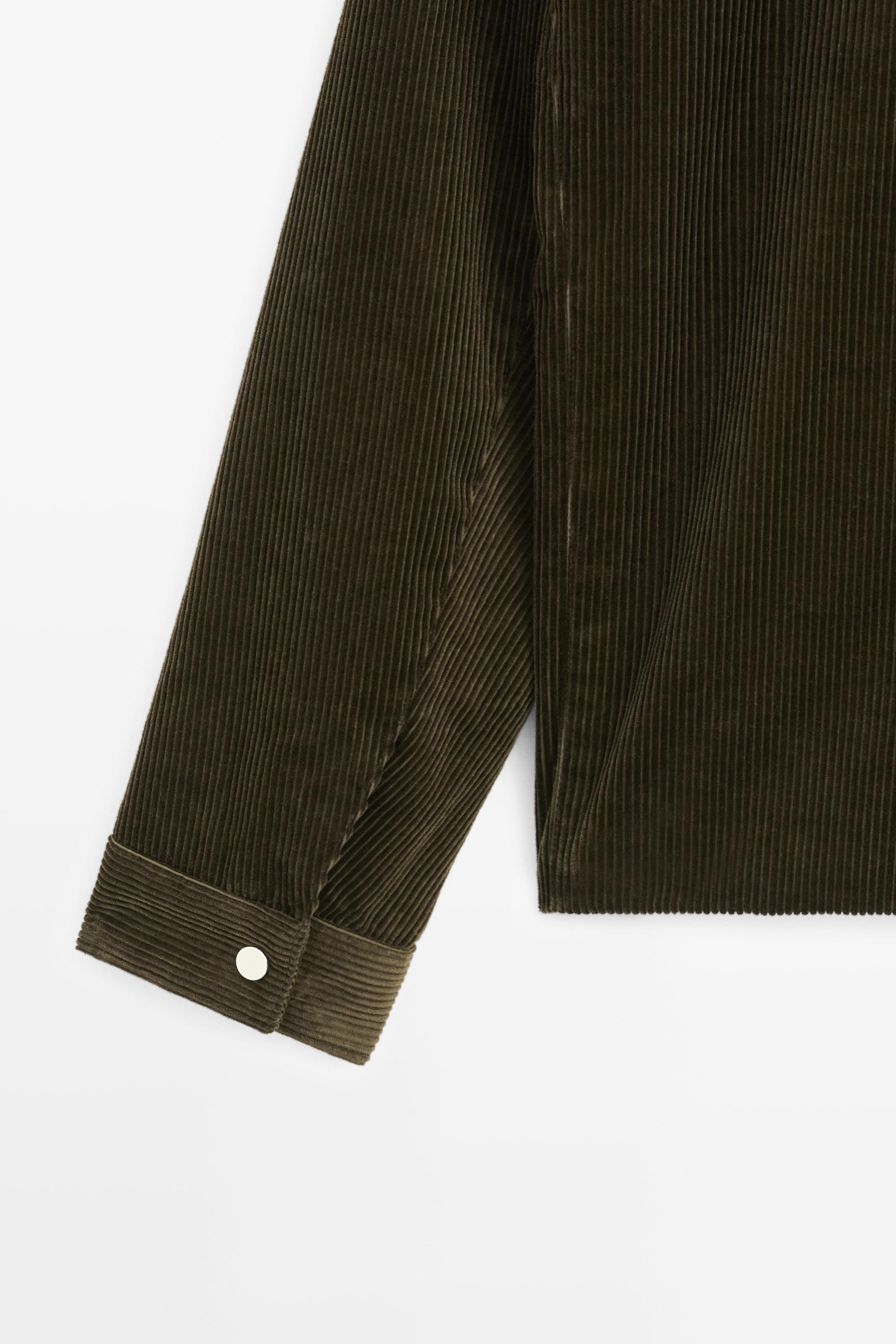 Corduroy jacket with placket detail