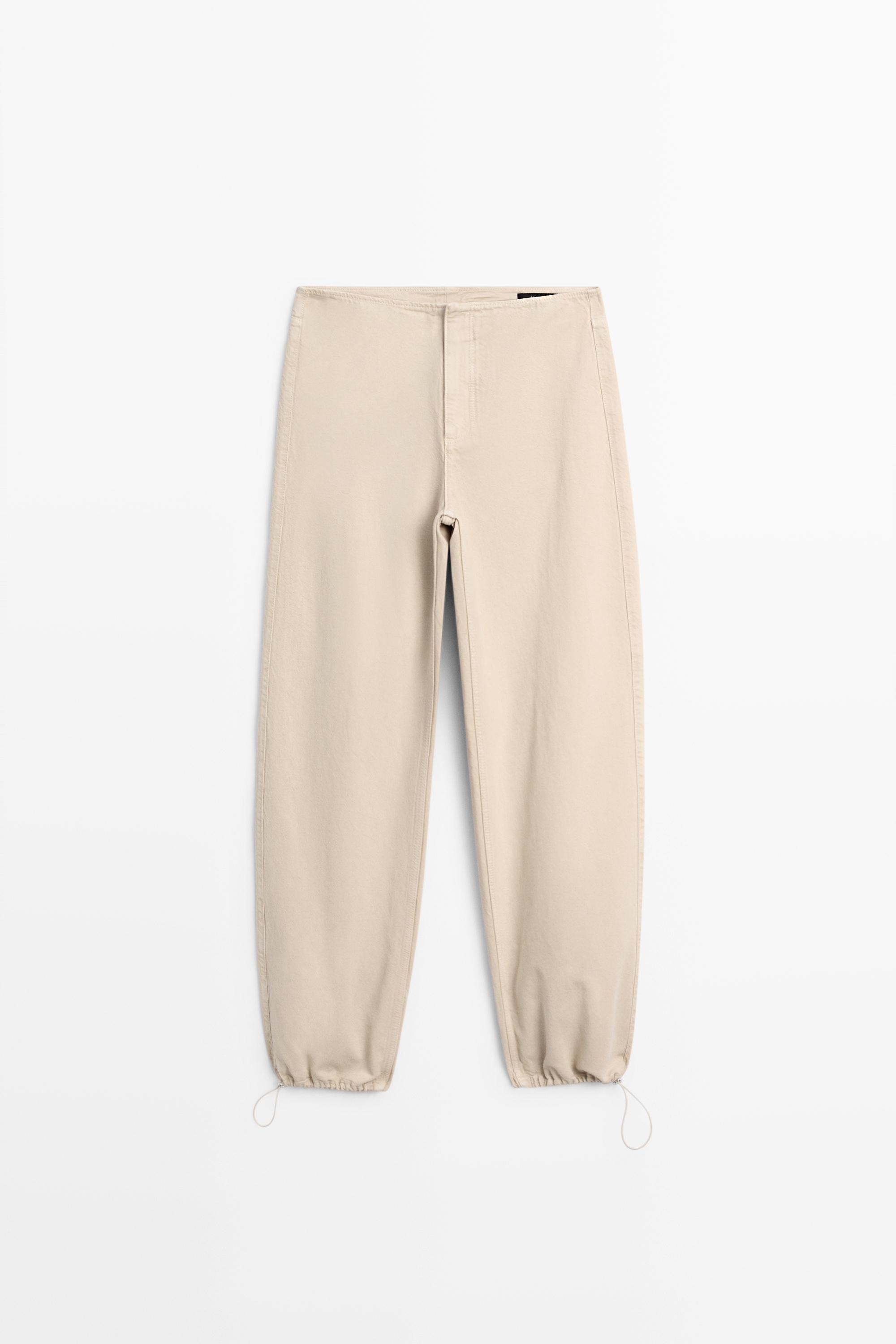 Relaxed fit parachute pants - Beige | ZARA United States