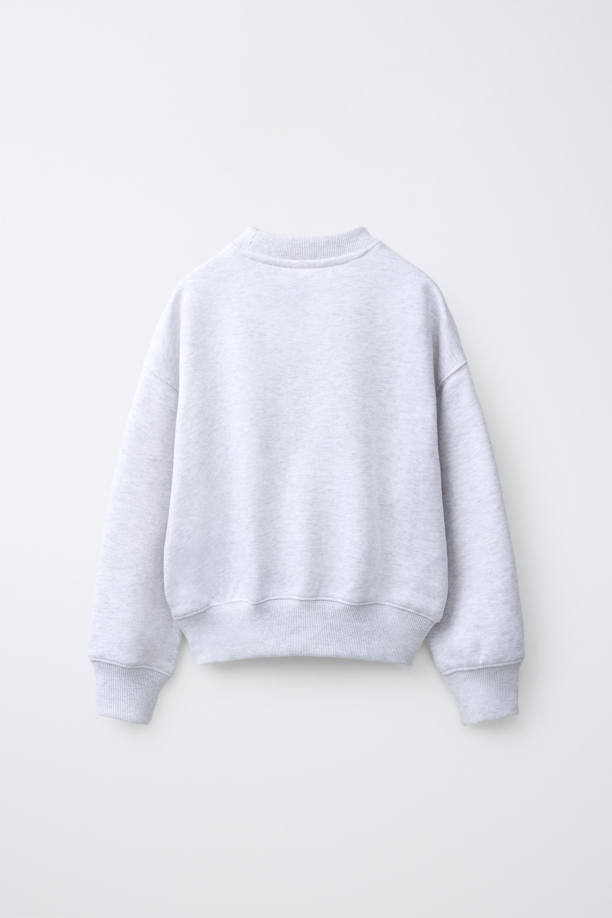 PLAIN JOGGING SWEATSHIRT — Gray marl