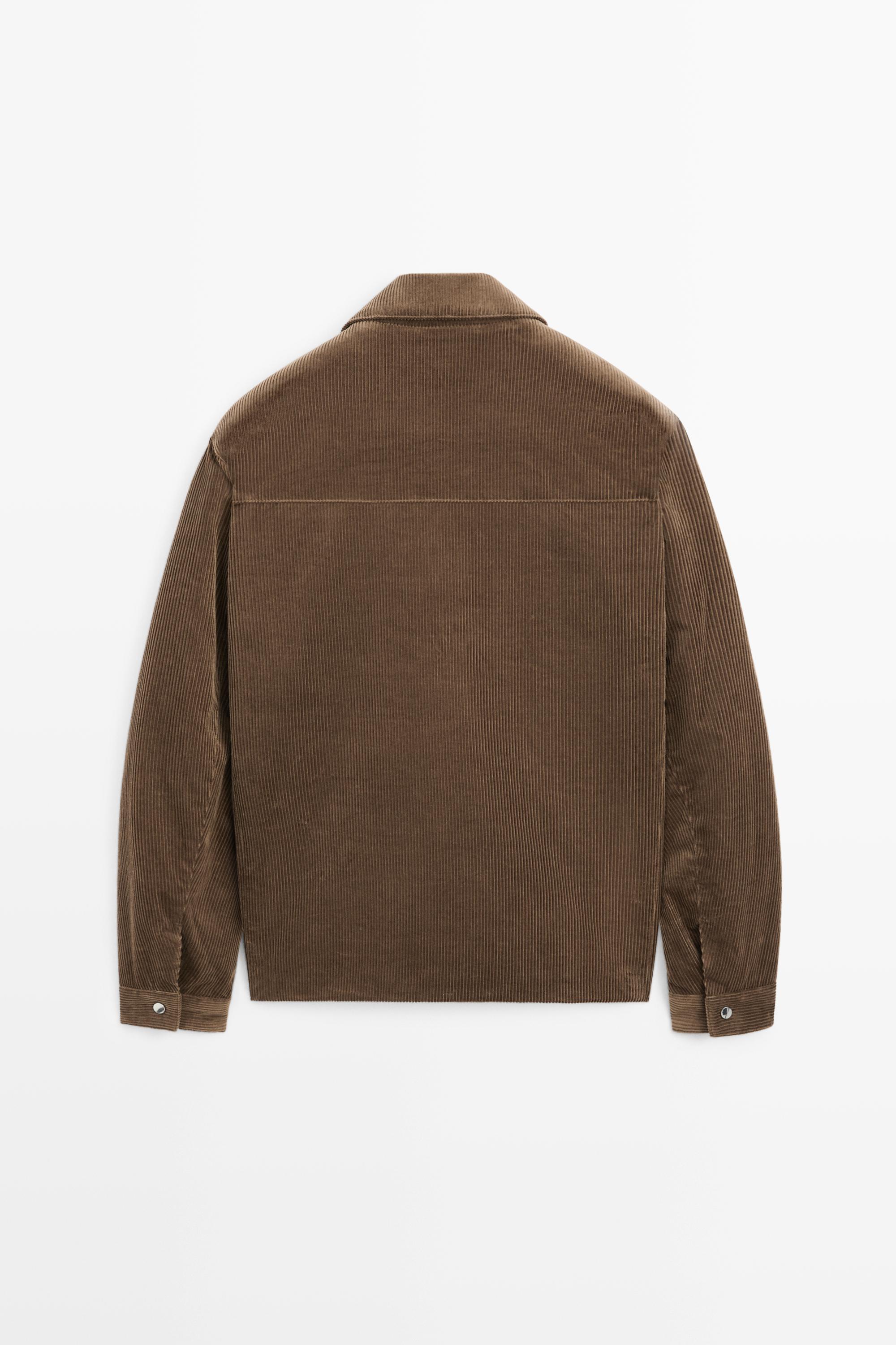 Quilted corduroy zip jacket