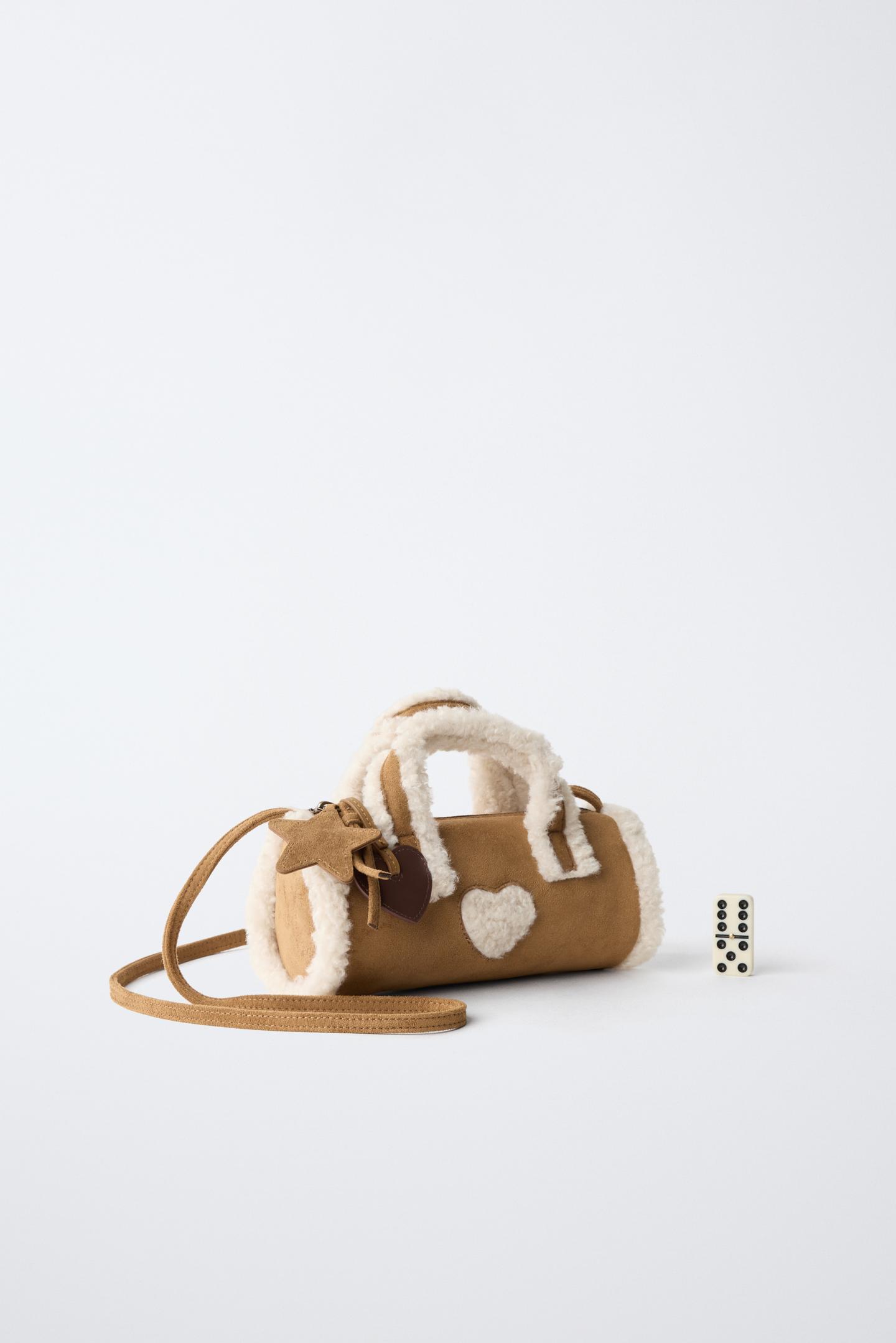 Детская сумка Zara Shearling Bag with Charms, цвет: Коричневый — фото 6