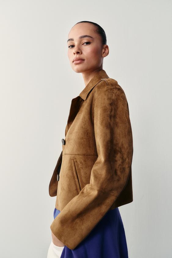 フェイクスエードジャケット - ゴールデンブラウン | ZARA Japan / 日本