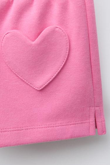 HEART POCKET INTERLOCK BERMUDA SHORTS - Bubble gum by Zara - Image 3