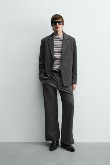 BLAZER OVERSIZED FIT RAYAS - Gris de Zara - Imagen 0