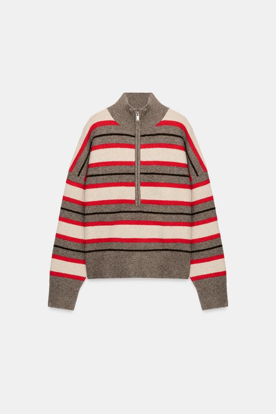 STRIPED HIGH NECK JUMPER - Multicoloured by Zara - Image 0