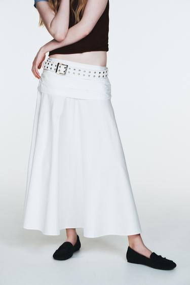VOLUMINOUS MIDI SKIRT - White by Zara