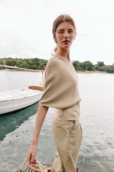 TOP EN MAILLE CEINTURÉ - Sable de Zara - Image 3