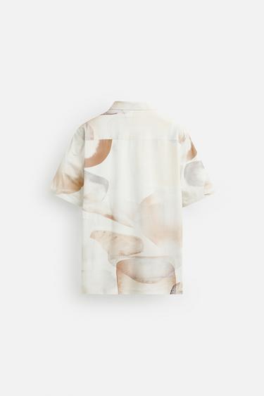 CHEMISE ÉLASTIQUE À IMPRIMÉ ABSTRAIT - Beige de Zara - Image 7