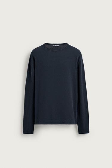 JERSEY RELAXED FIT ESTRUCTURA - Marino de Zara - Imagen 0
