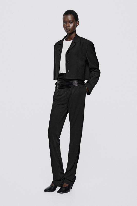 Americana corta con lana - LIMITED EDITION - Negro de Zara - Imagen 0