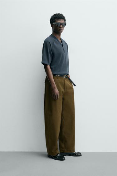 T-SHIRT COL POLO BASEBALL - Bleu moyen de Zara - Image 3