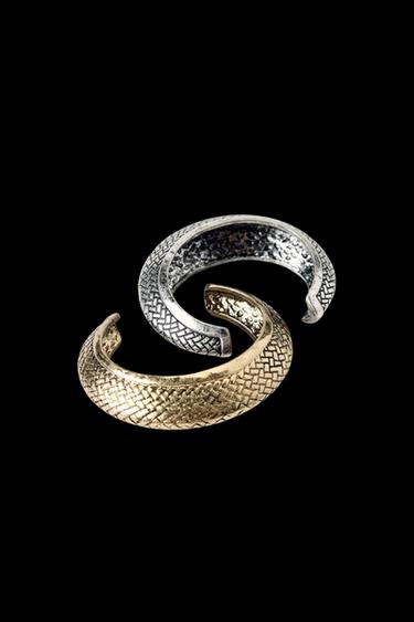2ER-PACK FESTE ARMBREIFEN MIT STRUKTURMUSTER KATE MOSS X ZARA - Gold / Silber von Zara - Bild 0