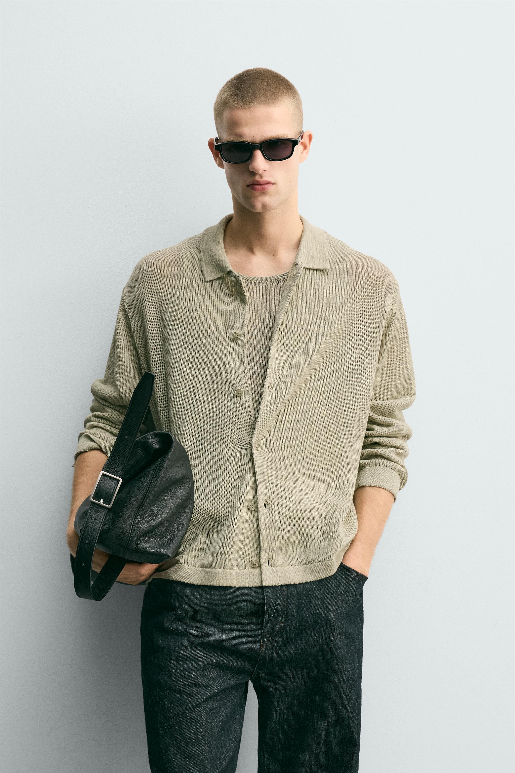 REGULAR FIT KNIT SHIRT - Light green | ZARA Canada