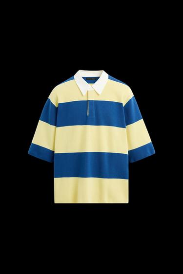 GESTREIFTES POLOSHIRT AUS STRICK - Tintenblau von Zara - Bild 0