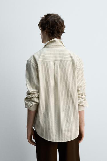 LIMITED EDITION STRIPED SHIRT - Green / Ecru by Zara