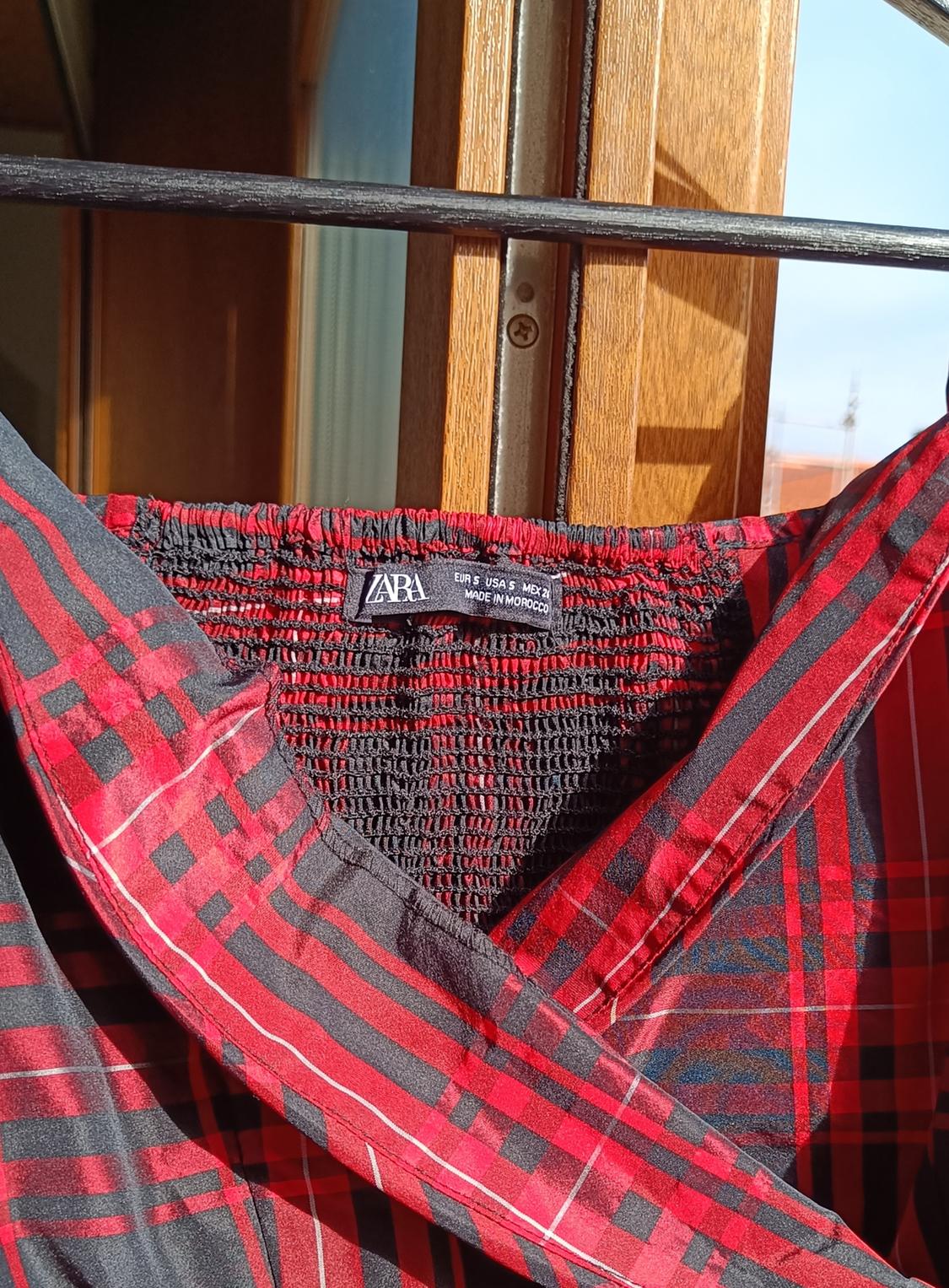 CHECKED DRESS WITH BELT - Image 7