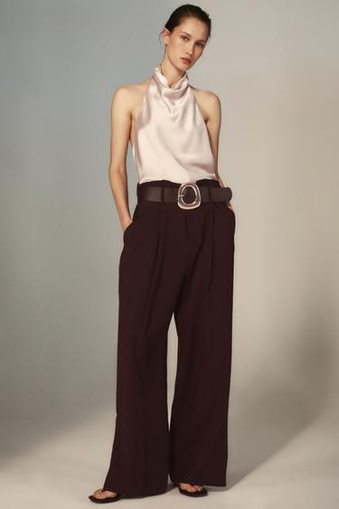 TOP HALTER ACETINADO - Areia da Zara