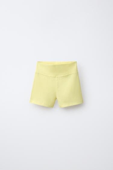 LEGGING CORTO RIB - Amarillo de Zara
