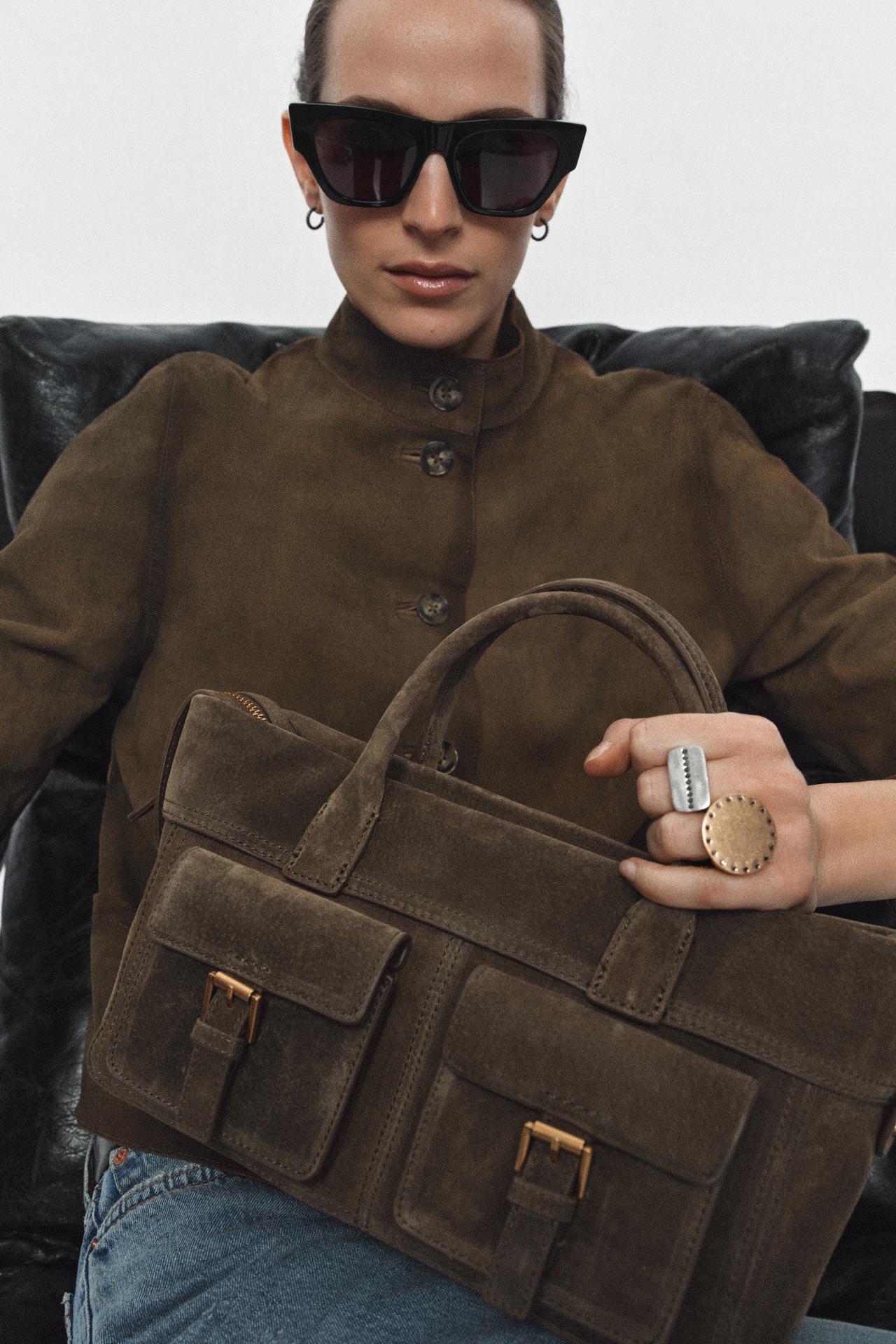 ZARA LEATHER POCKET BAG