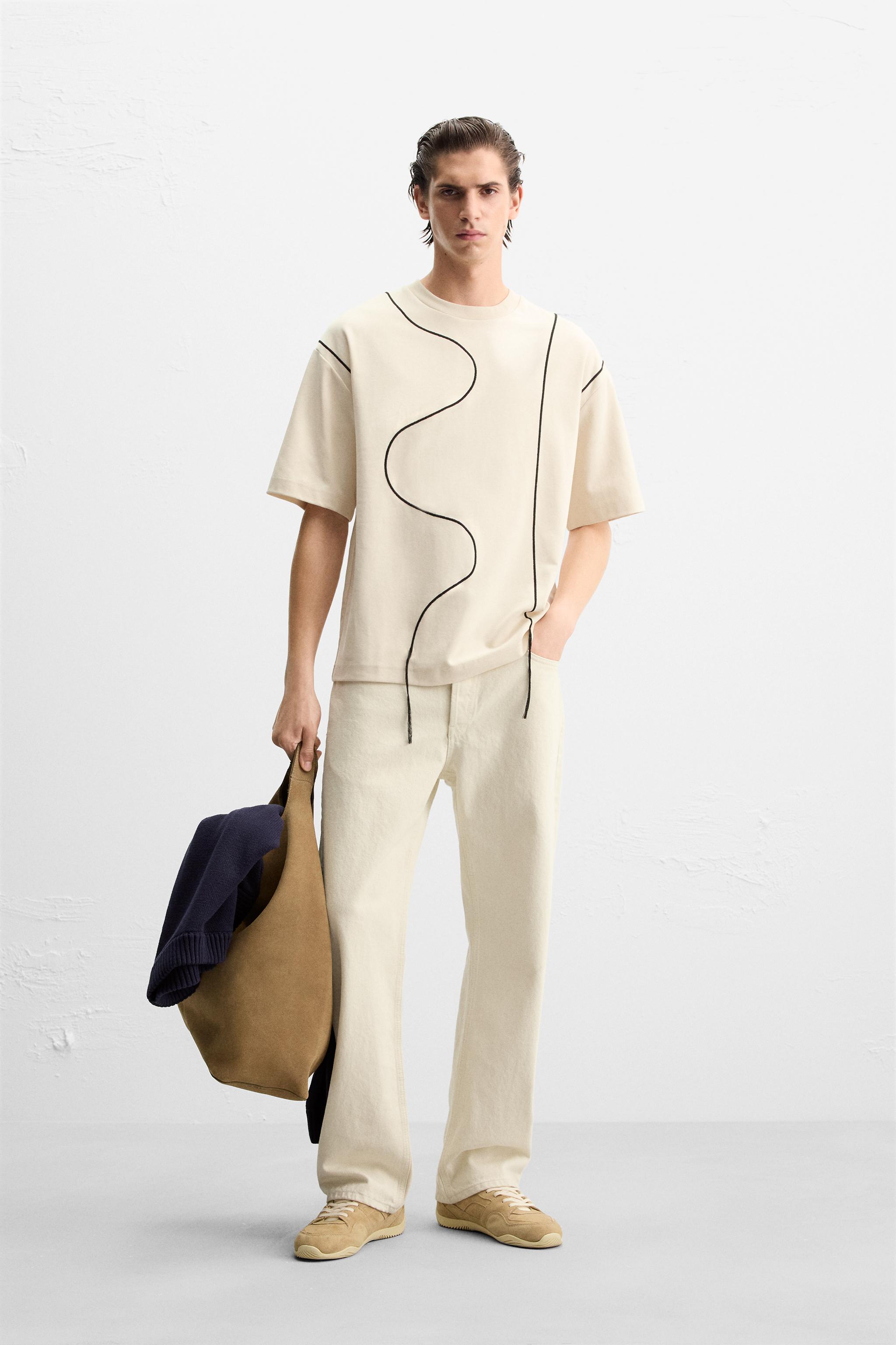 T-SHIRT WITH CONTRAST DRAWSTRING - Stone | ZARA Turkey T-SHIRT WITH CONTRAST DRAWSTRING - Stone | ZARA Turkey