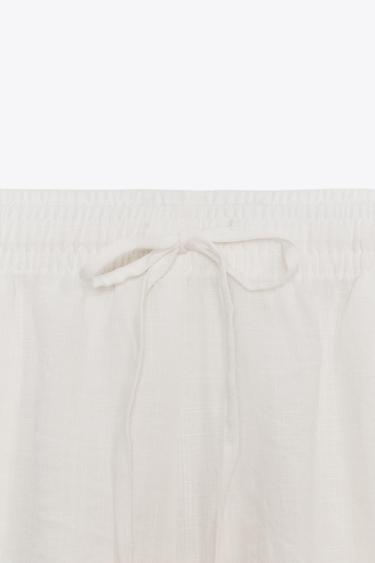 SHORT MINI À LIEN - Blanc cassé de Zara - Image 6