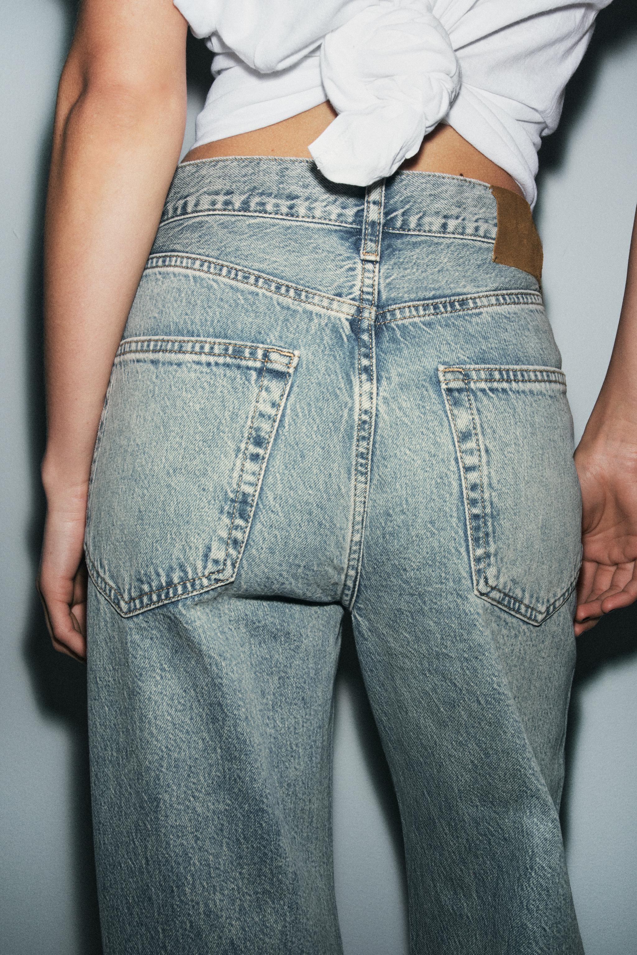 ZW COLLECTION MID-RISE BAGGY JEANS - Light blue | ZARA United States
