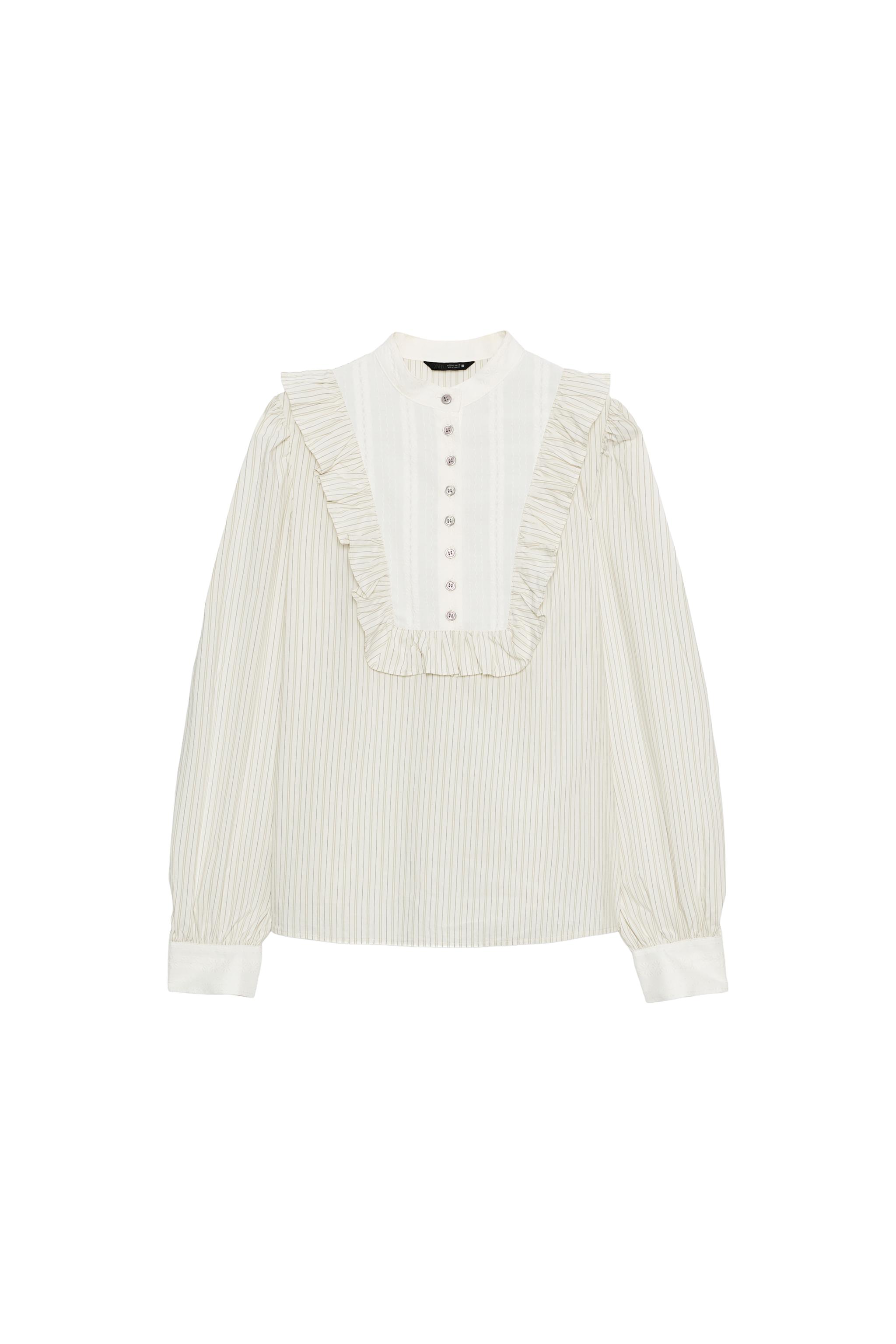BLUSA RAYAS VOLANTES