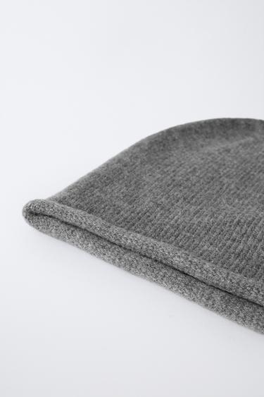 BONNET EN MAILLE AVEC LAINE - Gris de Zara - Image 2