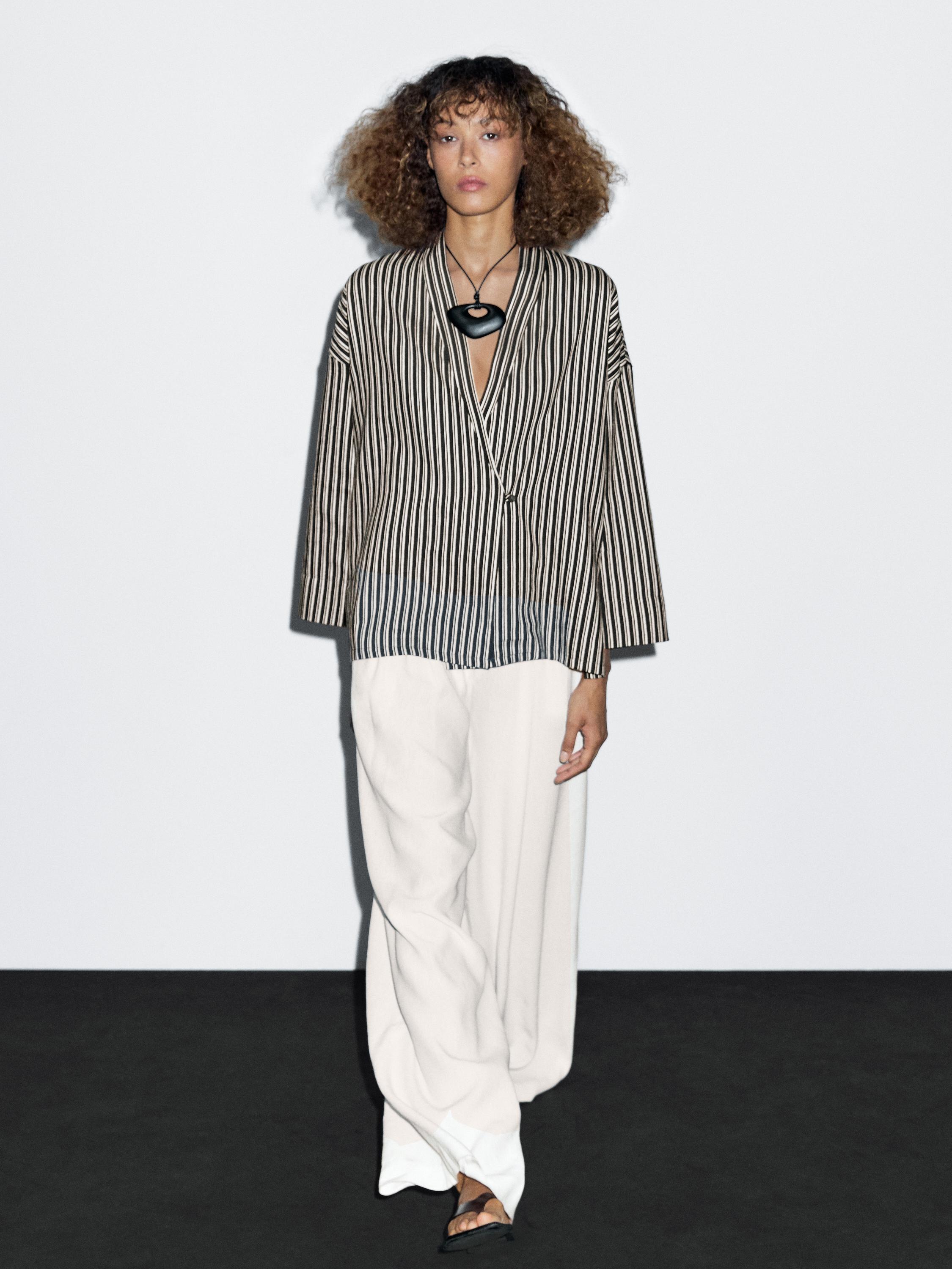 Kimono coton à rayures