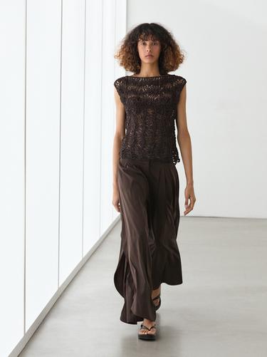 Top punto crochet - Marrón oscuro de Zara - Imagen 0