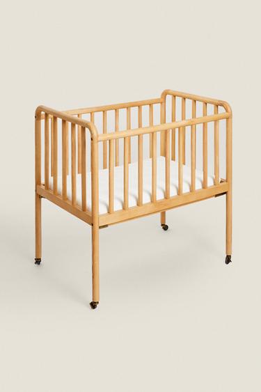 CHILDREN’S ASH WOOD MINI COT - Light beige by Zara - Image 5