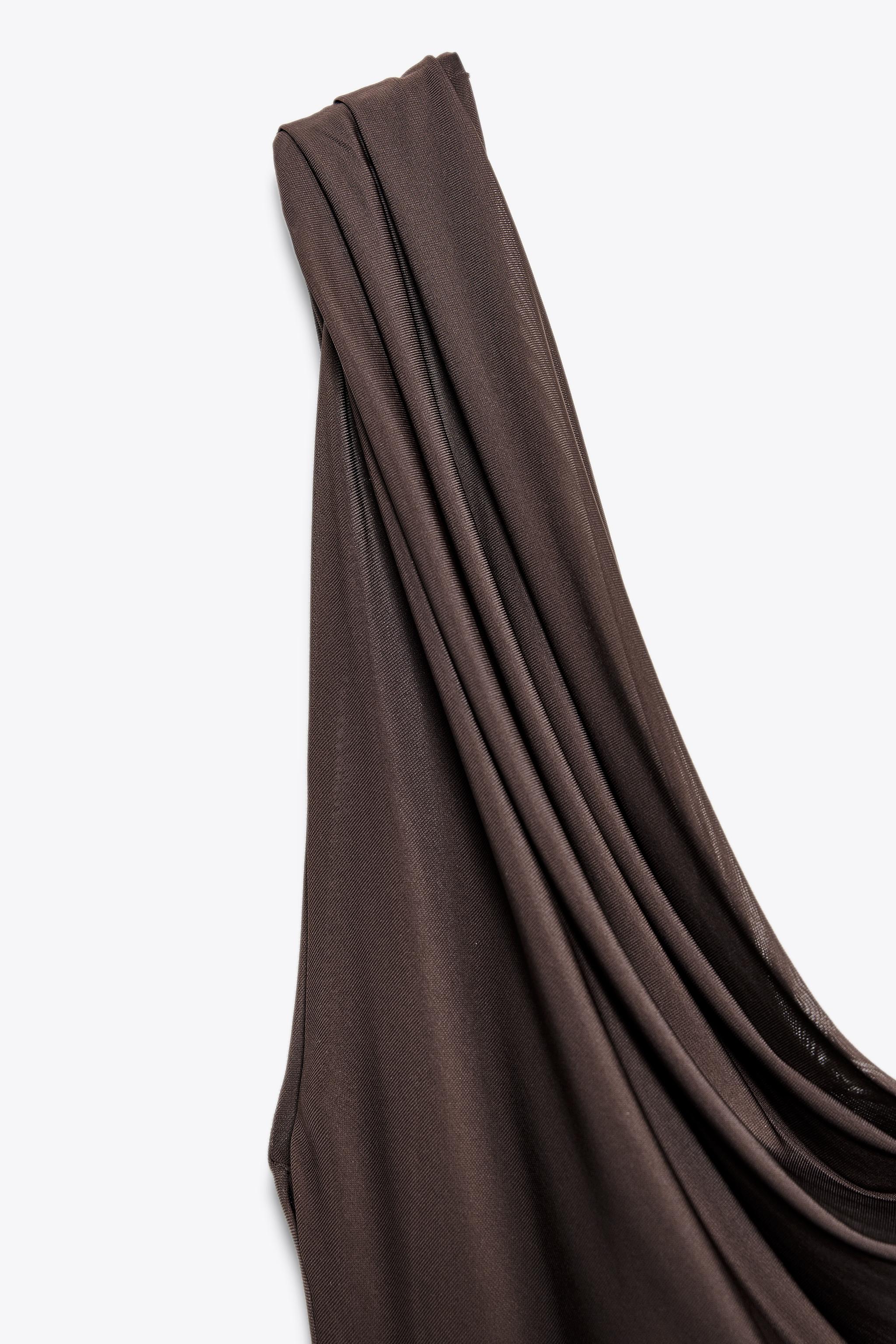 LONG ASYMMETRICAL DRESS - Brown | ZARA United States