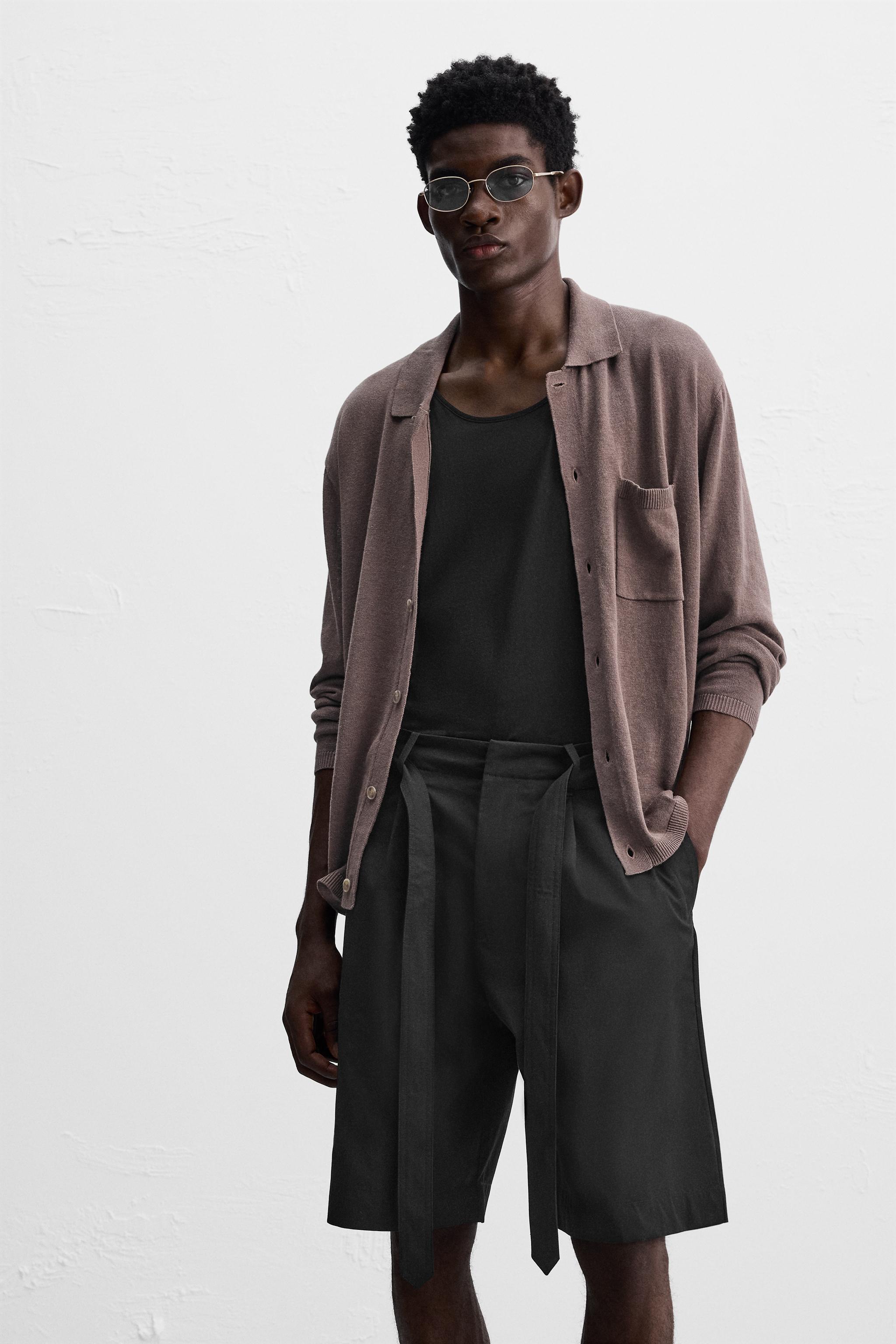 BELTED PLEATED SHORTS - Black | ZARA United States