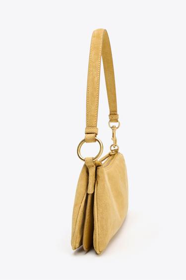 LEATHER SHOULDER BAG - Mustard Yellow by Zara - Image 2