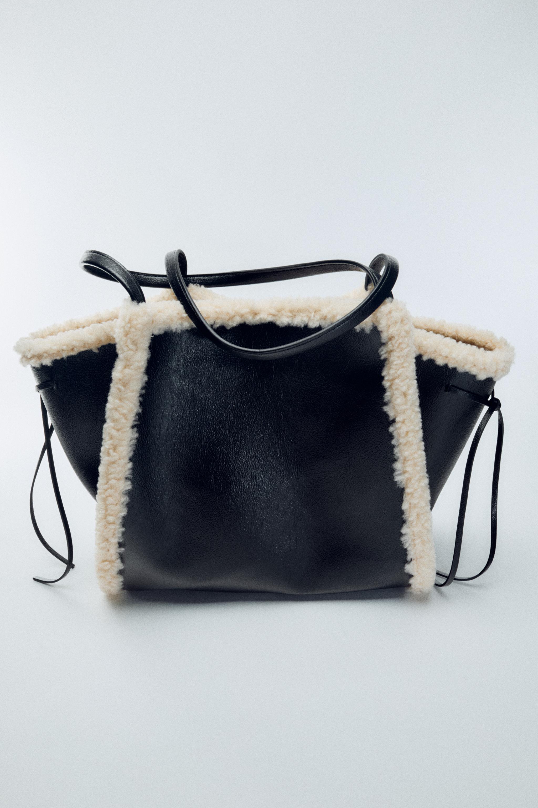 Faux Shearling Effect Shopper Bag by Zara