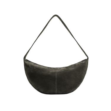 Zara LEATHER SHOULDER BAG - Gray