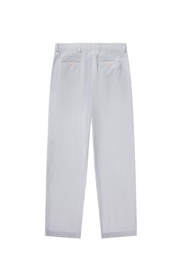 Zara SEERSUCKER PANTS - striped