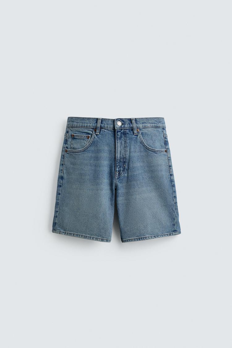 ZARA REGULAR FIT DENIM BERMUDA SHORTS