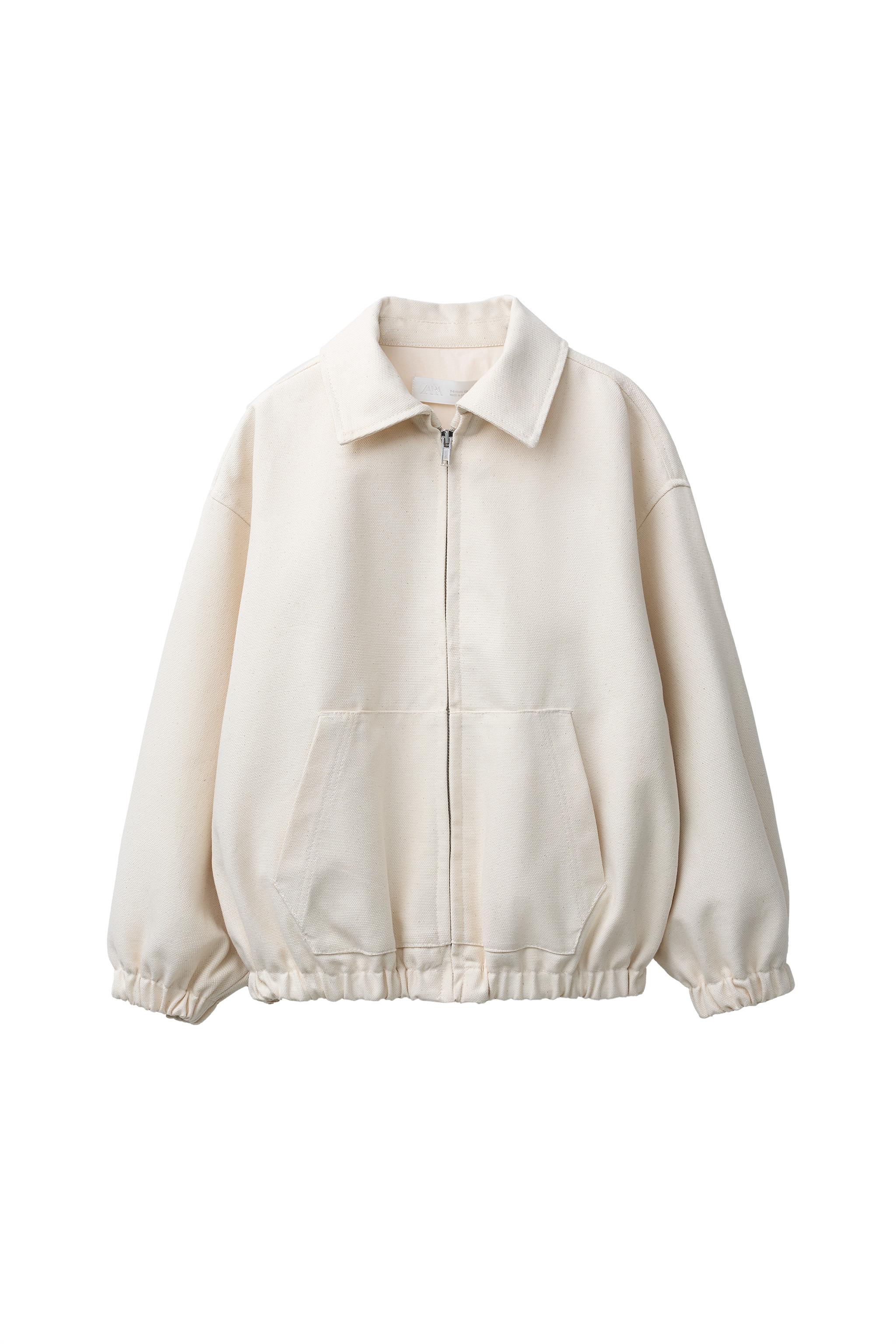 100% LINEN CANVAS BOMBER JACKET - Oyster-white | ZARA South Africa