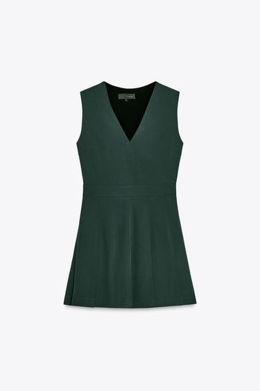 MINI PLEATED DRESS - Green by Zara - Image 2
