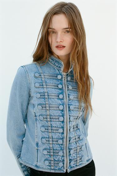 CAZADORA DENIM ENTALLADA ZW COLLECTION - Azul de Zara