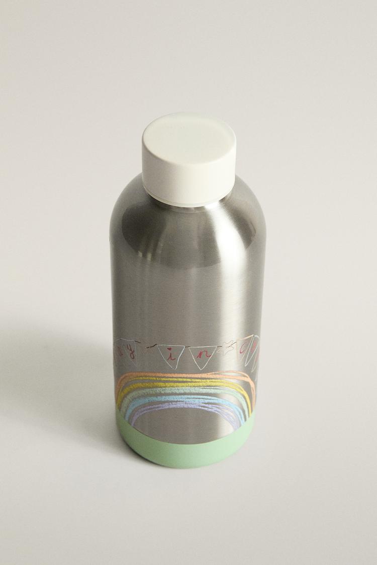 KIDS' STEEL RAINBOW BOTTLE — Multicolored