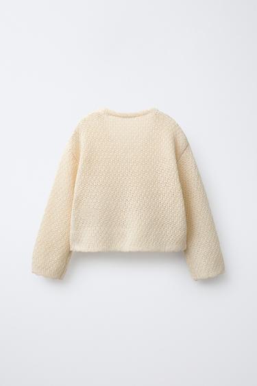 GILET EN MAILLE PAPILLONS - Vanille de Zara - Image 1