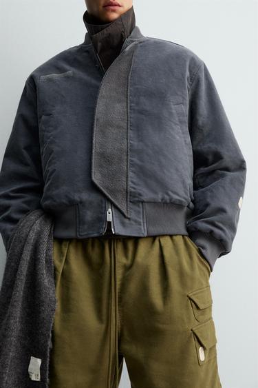 TEXTURED BOMBER JACKET X SR_A - Blue / Grey by Zara - Image 4