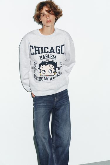 SWEATSHIRT WITH BETTY BOOP© PRINT - Grey marl by Zara - Image 1