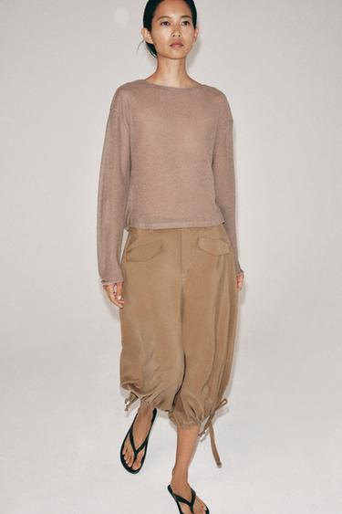 RUSTIC OPEN-KNIT JUMPER - Sand by Zara