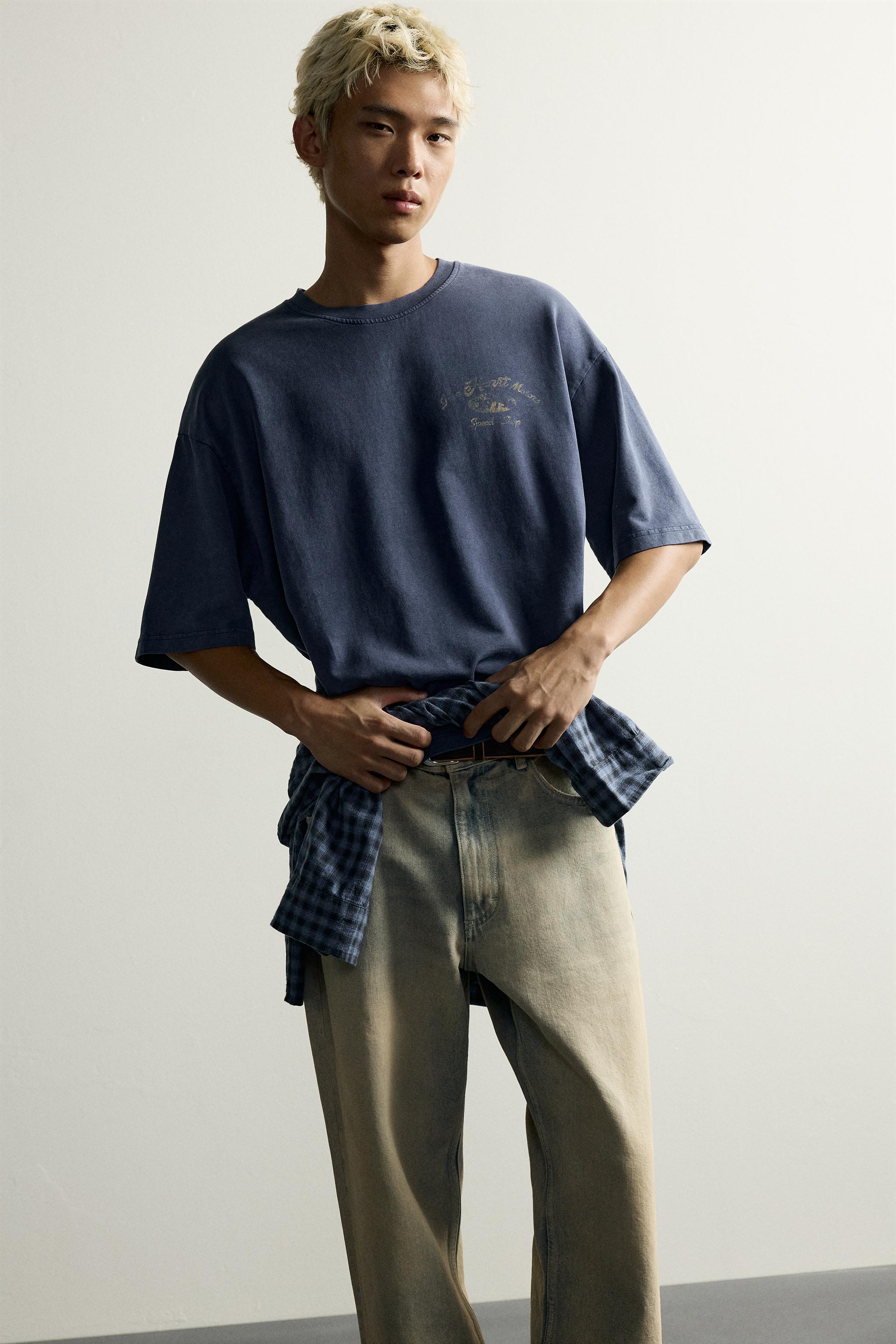 Zara YIKAMA EFEKTLİ BASKILI RELAXED FIT SWEATSHIRT görsel 6