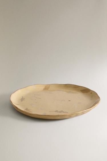 STONEWARE DESSERT PLATE WITH DESIGNS - Beige by Zara - Image 1